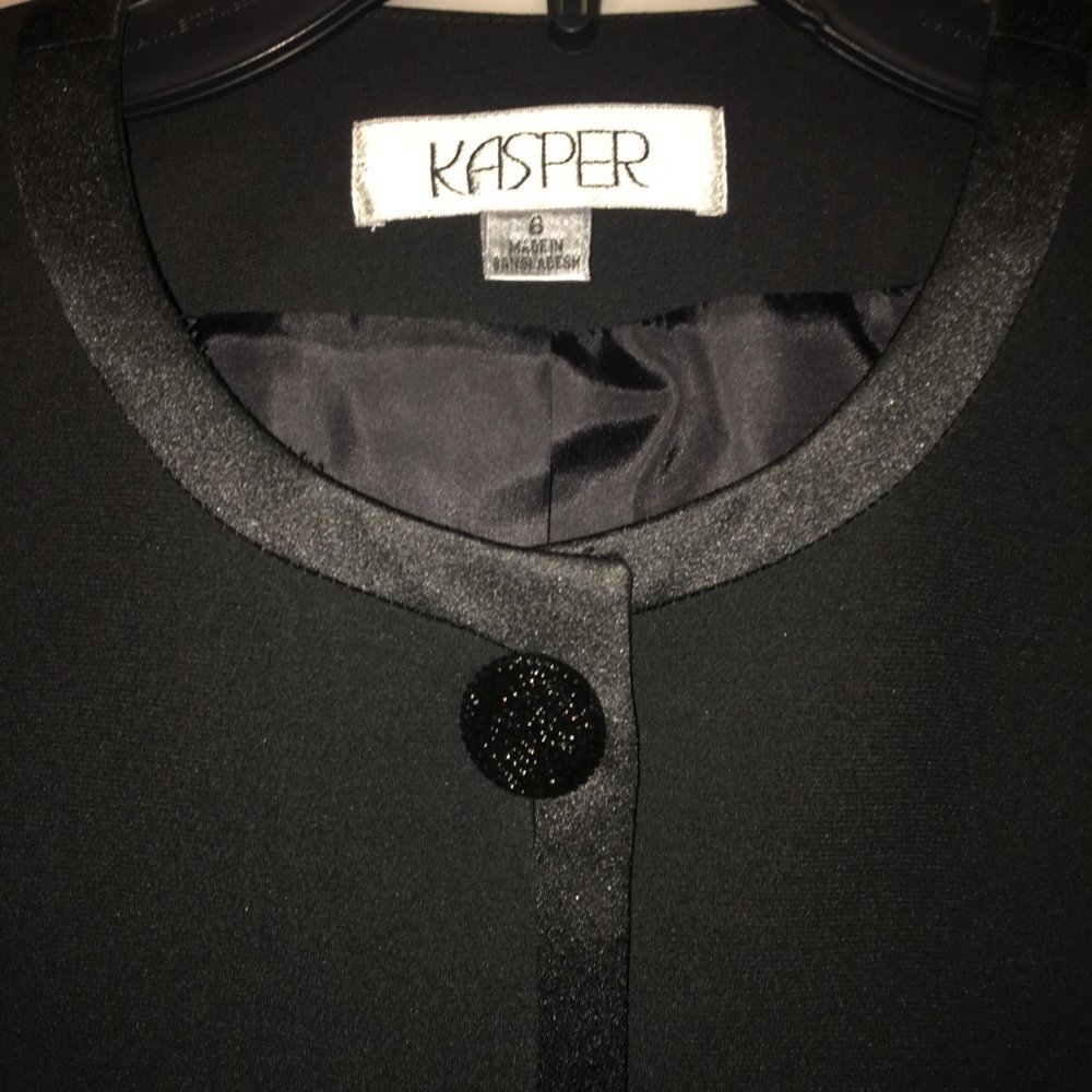 Kasper Suit Jacket Blazer Black Size 6 - Picture 2 of 11
